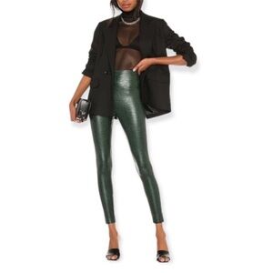 Commando deep green faux croc leggings pants